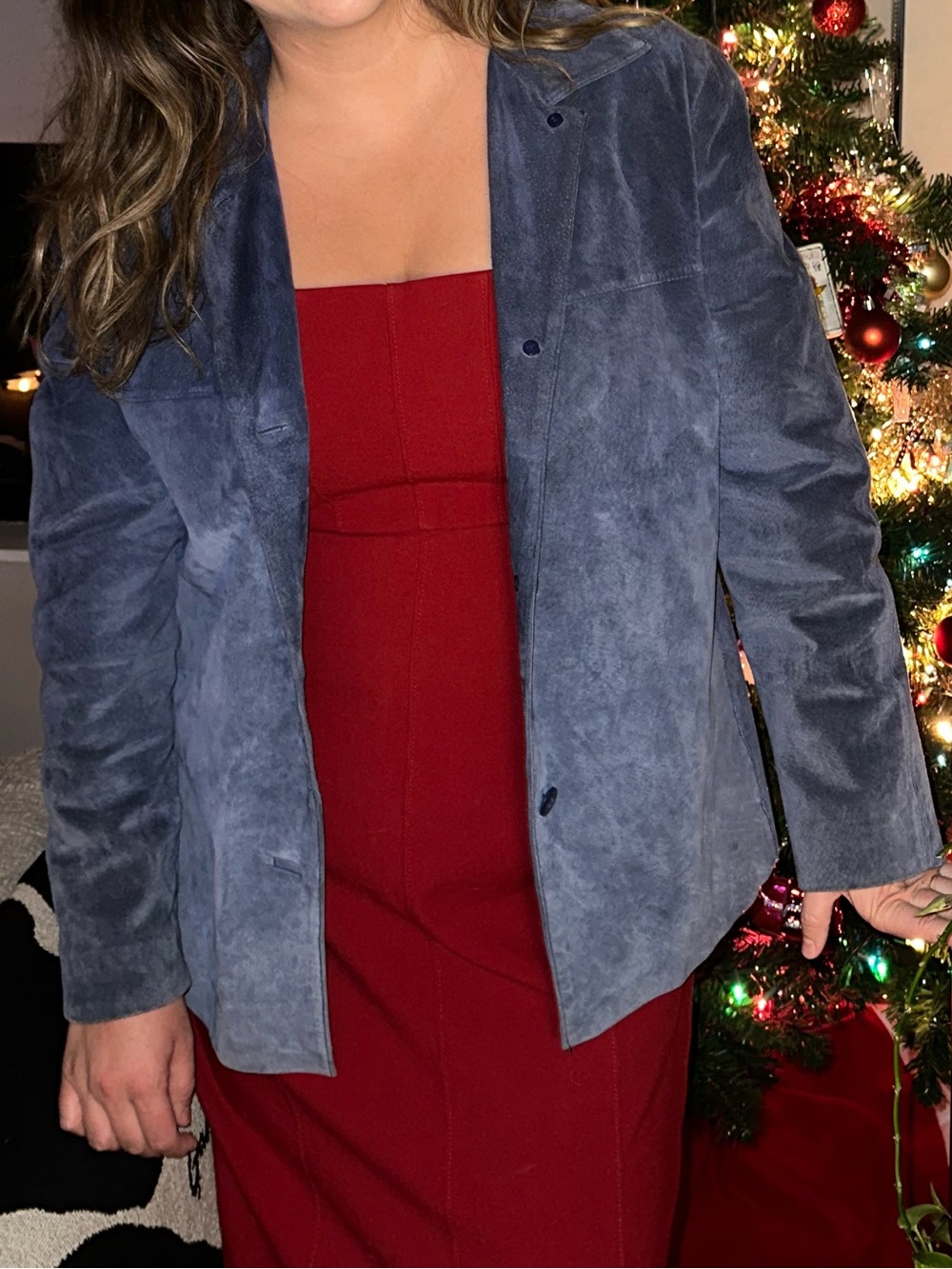 Vintage Blue Clio Suede Jacket